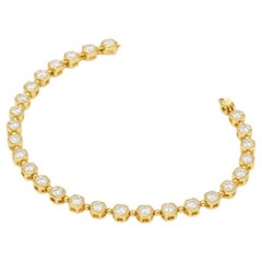 Hexagon 18K Yellow Gold Diamond Tennis Bracelet