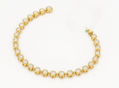Sechseckiges Diamant-Tennisarmband aus 18K Gelbgold