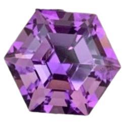 Hexagon Amethyst 5.00 carats Hexagonal Cut Natural Loose Brazilian Gemstone For Sale