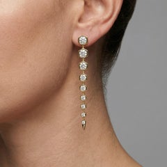 1.24ct Diamond Gold Hexagon Cascade Drop Earrings