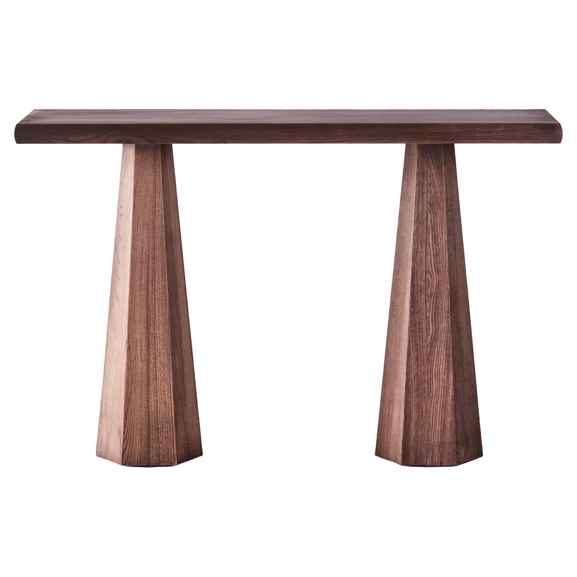Hexagon Console Table Stained Ash
