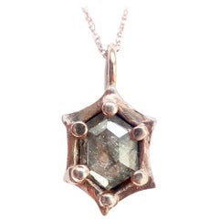 Hexagon Diamond Pendant in 14 Carat Rose Gold Hexagon Diamond Pendant in 14 Carat Rose Gold