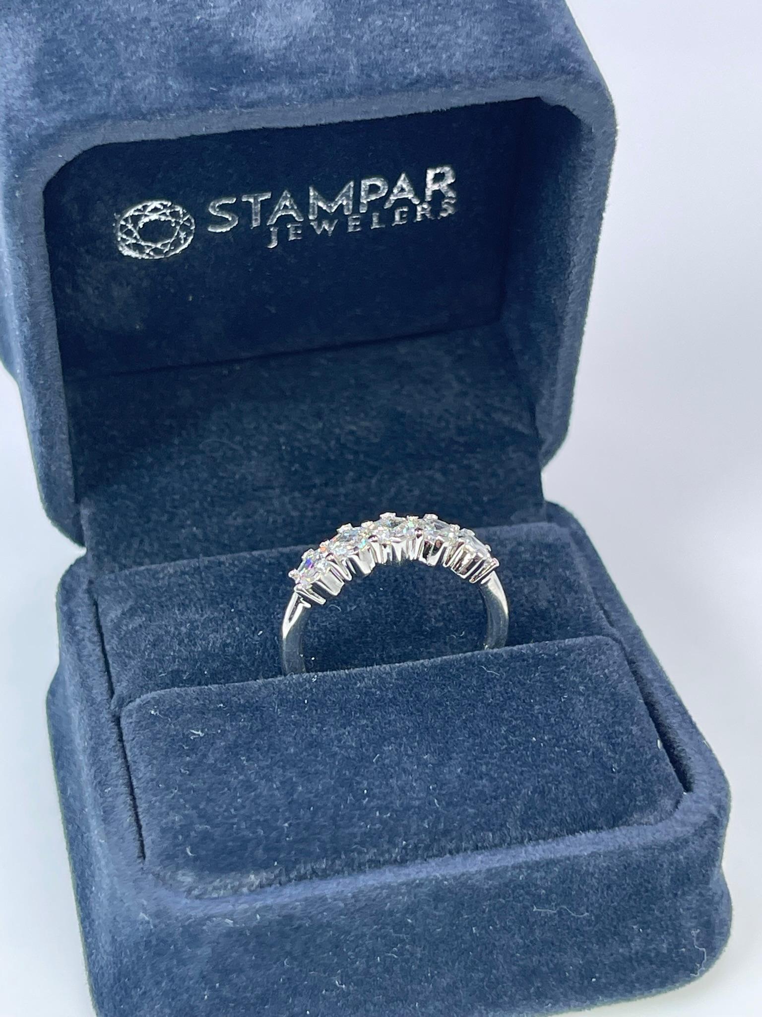 Modernist Hexagon Diamond Ring Platinum Rare Diamond Wedding Band Wedding Ring Luxury For Sale