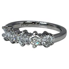 Hexagon Diamond Ring Platinum Rare Diamond Wedding Band Wedding Ring Luxury