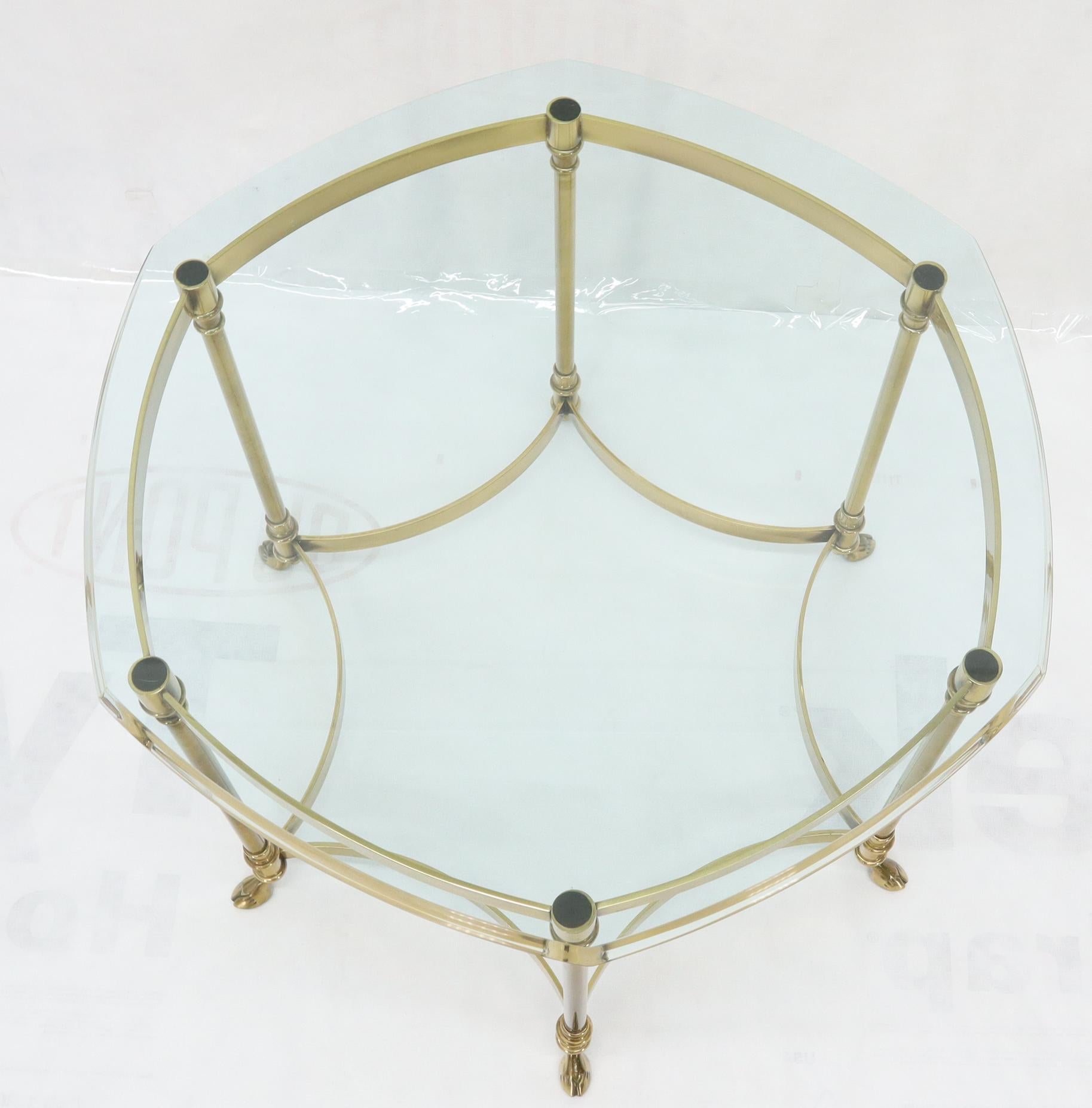brass and glass end table
