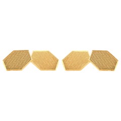 Hexagon Gold Cufflinks