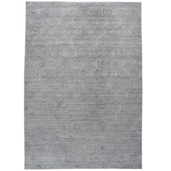 Hexagon High Low Contemporary Rug in Warm Gray