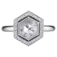 Hexagon Icy Diamond 1.71ct – Ice Queen Platinum Halo Ring