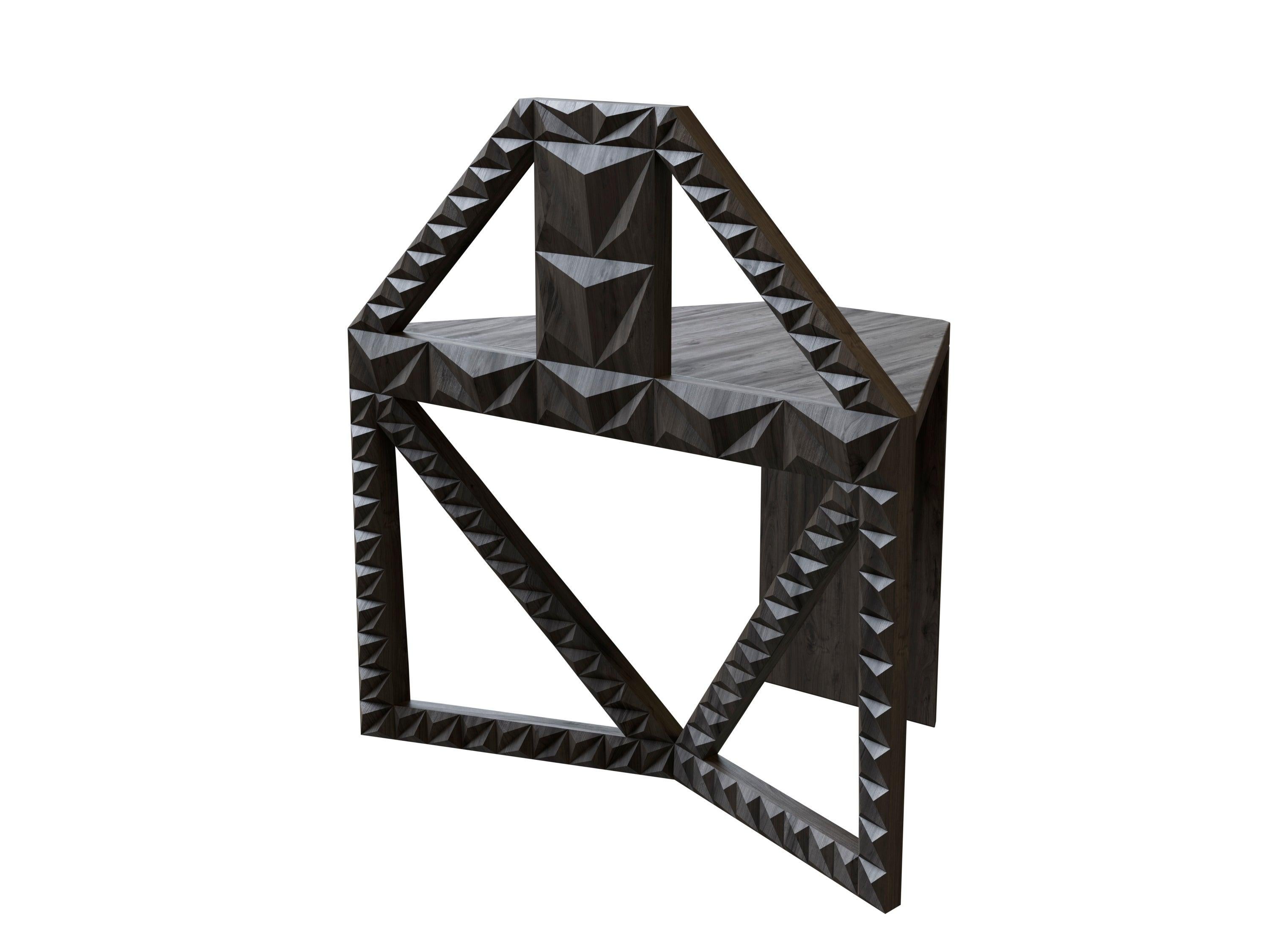 Ensemble table et chaises Hexagon Illusion en teck massif en vente 1