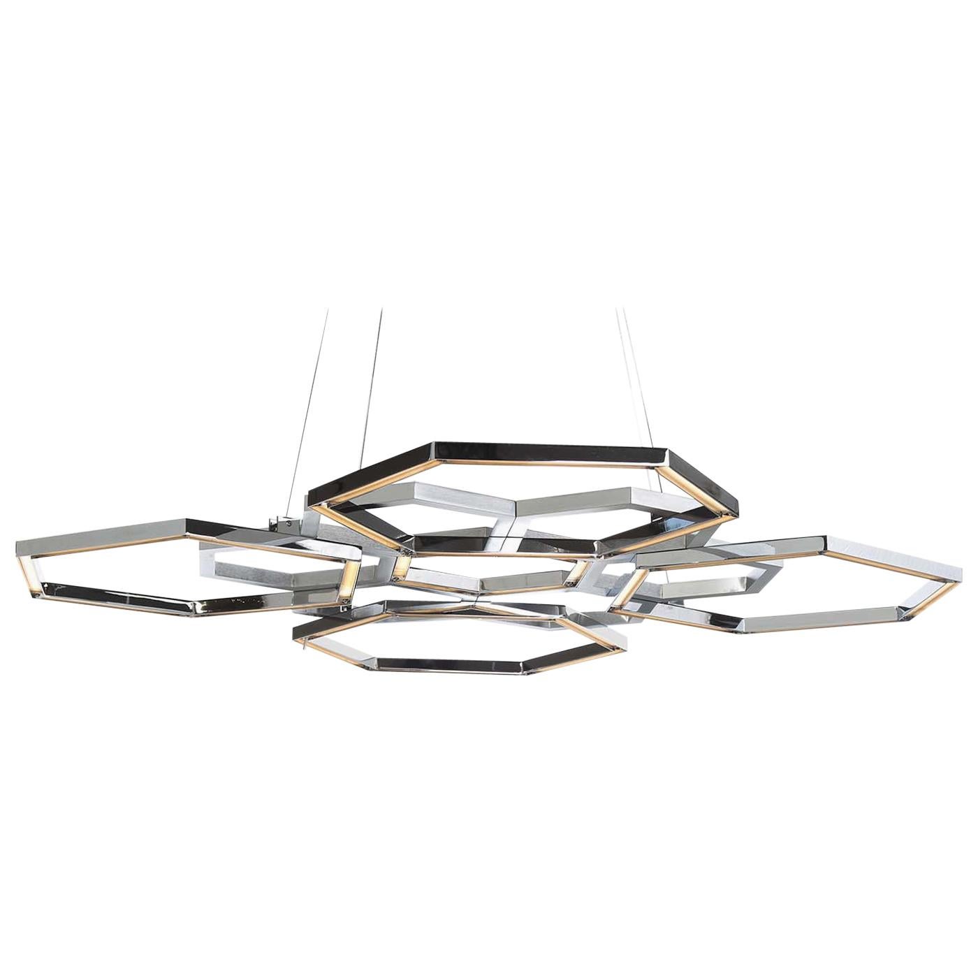 Lustre hexagonal en nickel