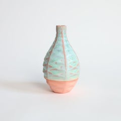 Hexagon Patterned Vessel in Strawberry Pistachio