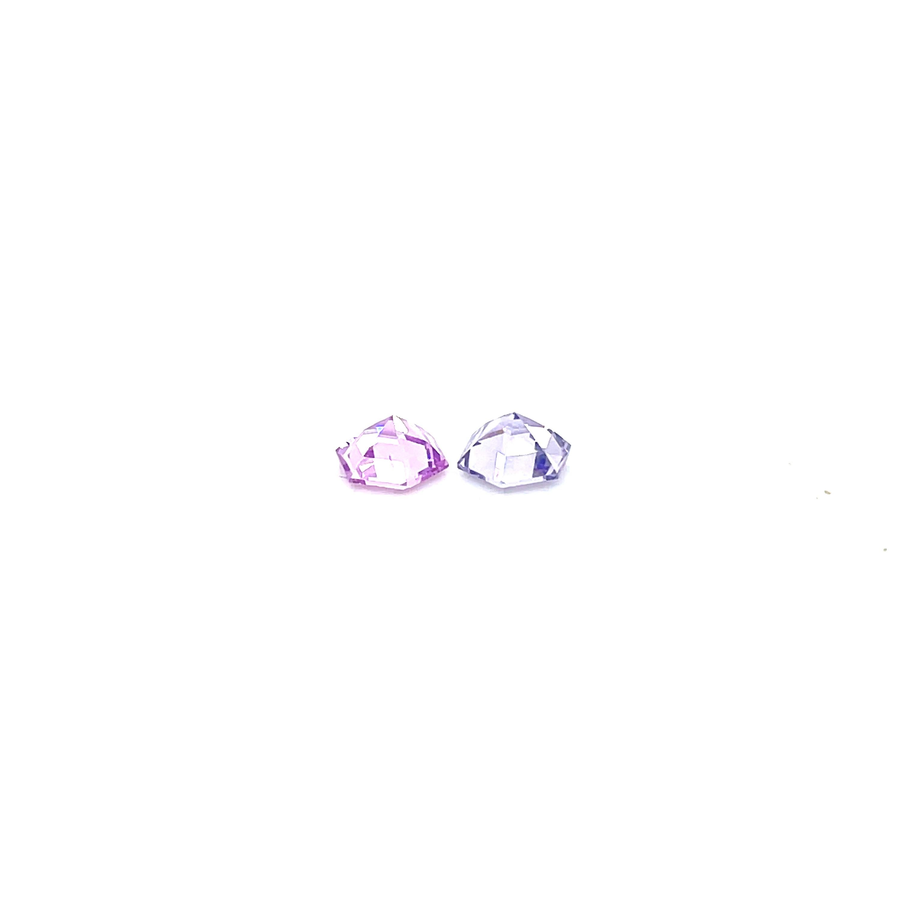 Lost in beauty in every facet with Hexagon Pink and Light Pink Sapphire, 1.58cts—a stunning unheated gemstone that embodies grace and elegance.

These sapphires' unusual hexagonal shape gives a special touch to any jewelry piece.

The hexagon, with