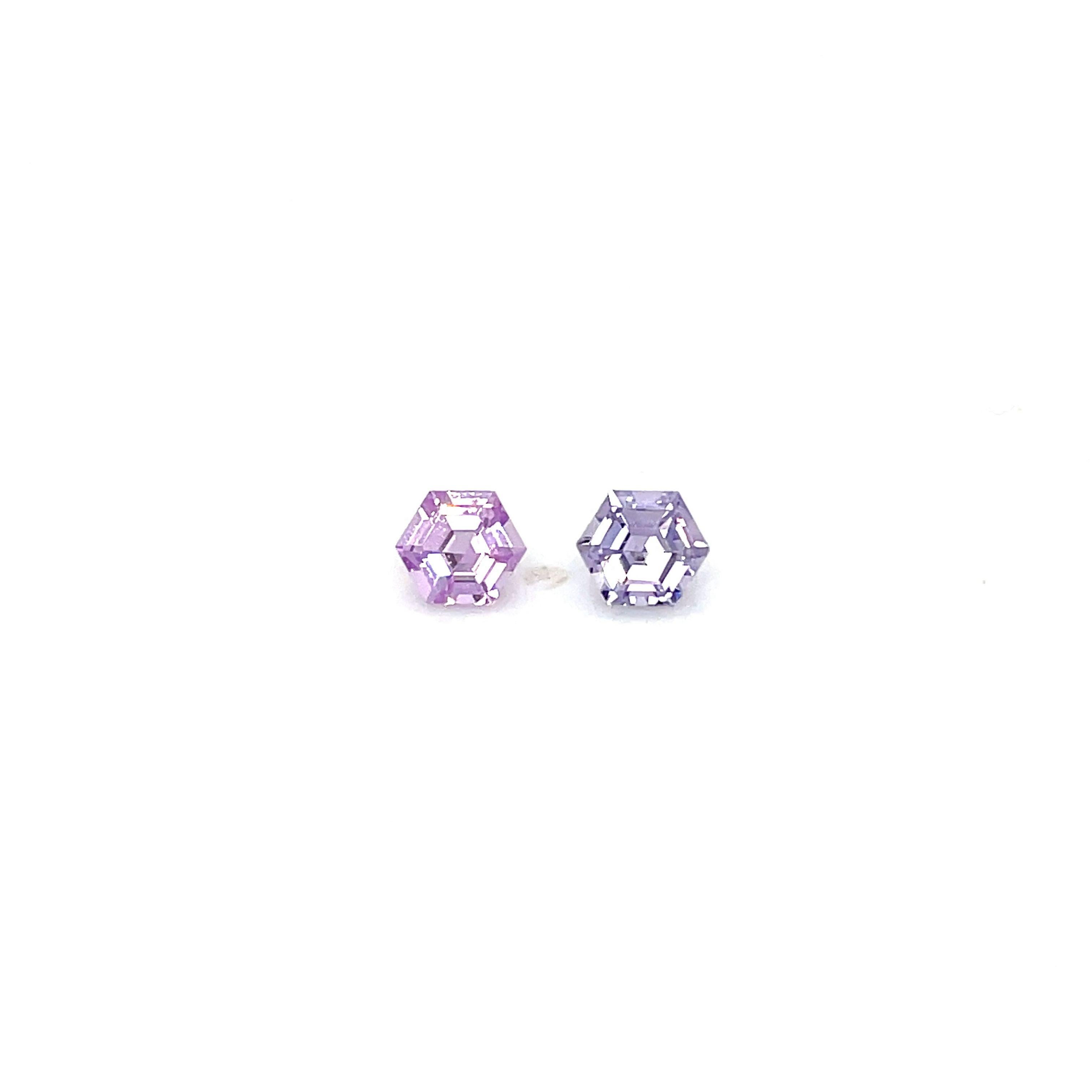 Square Cut Hexagon Pink and Light Pink Sapphires Cts 1.58 For Sale