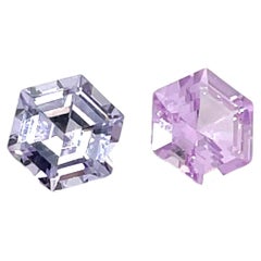 Sechseckige rosa und hellrosa Saphire Cts 1,58