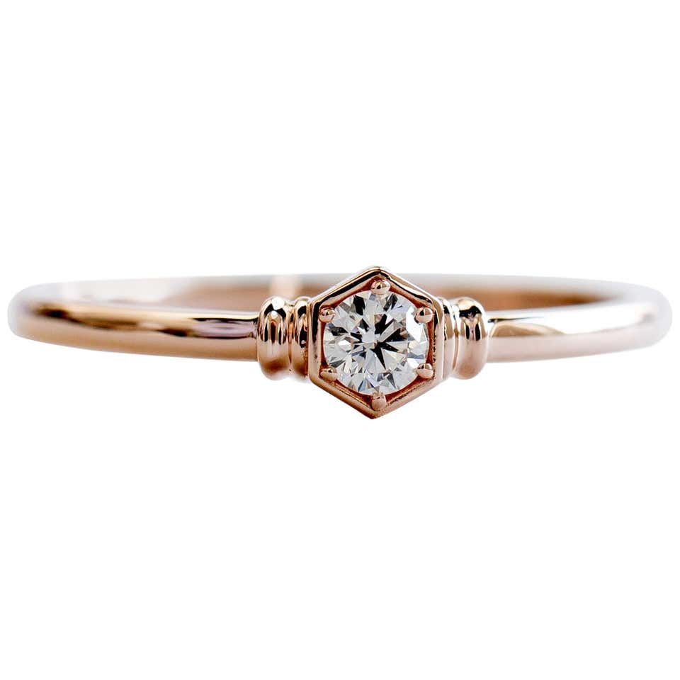Geometric Hexagonal Diamond Ring at 1stDibs | elongated hexagon ...
