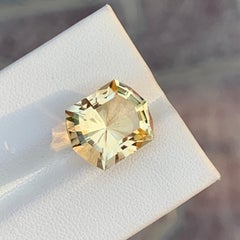 Präzisionsgeschliffener, ausgefallener, goldchampagnerfarbener Citrin-Edelstein in Sechseckform für einen Ring