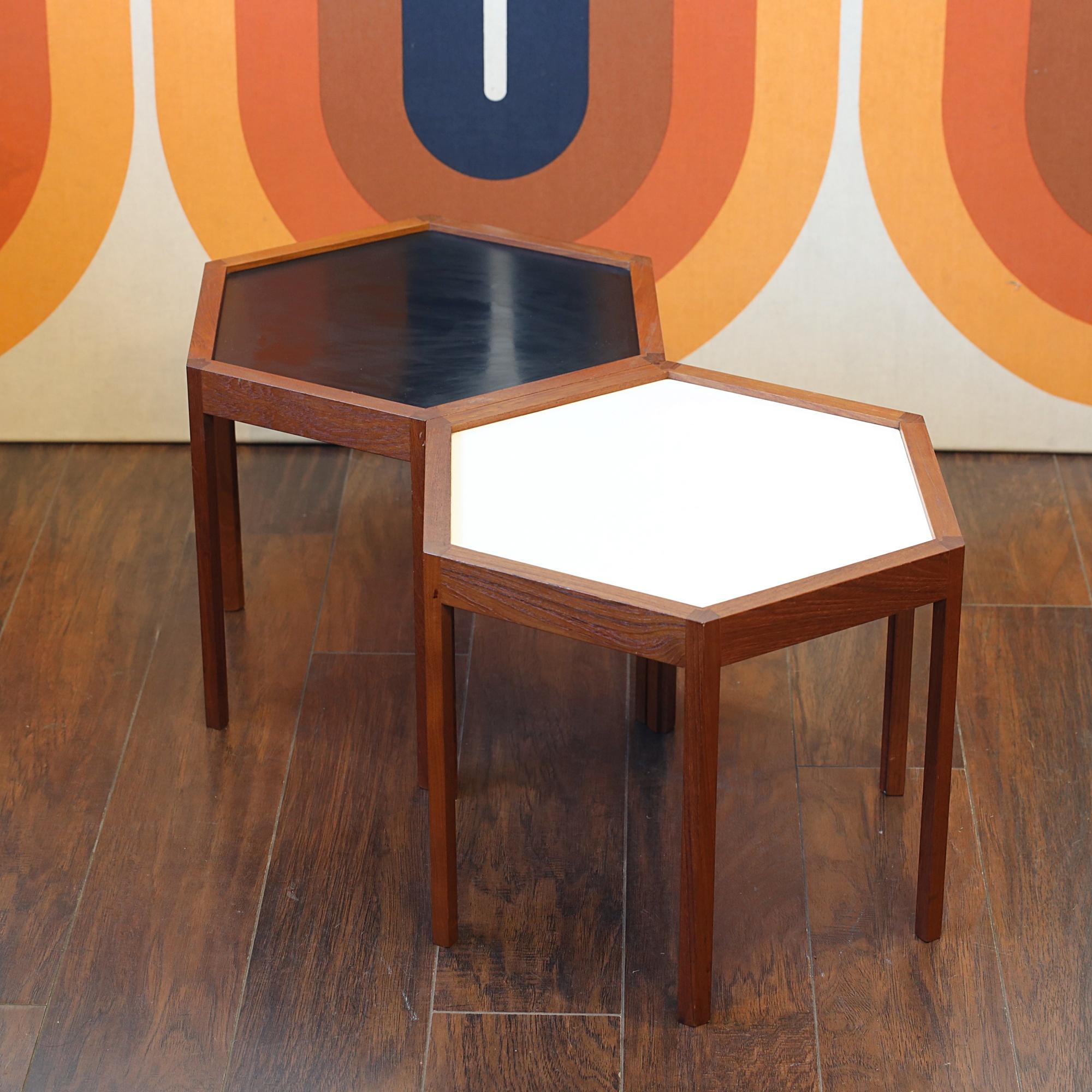 Hexagon Teak Coffee Tables Designed by Hans C Andersen For Sale 7