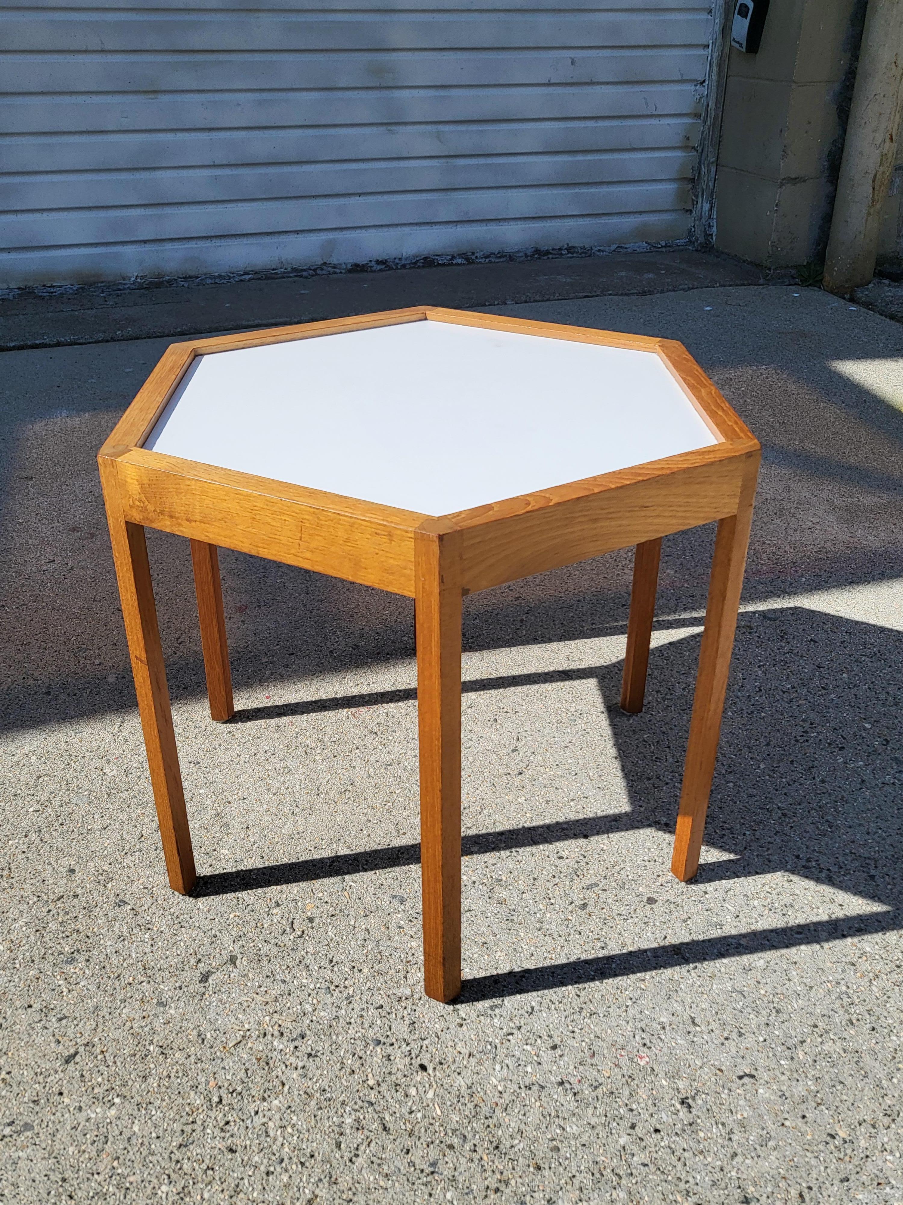 Formica Hexagon Teak Coffee Tables Designed by Hans C Andersen For Sale