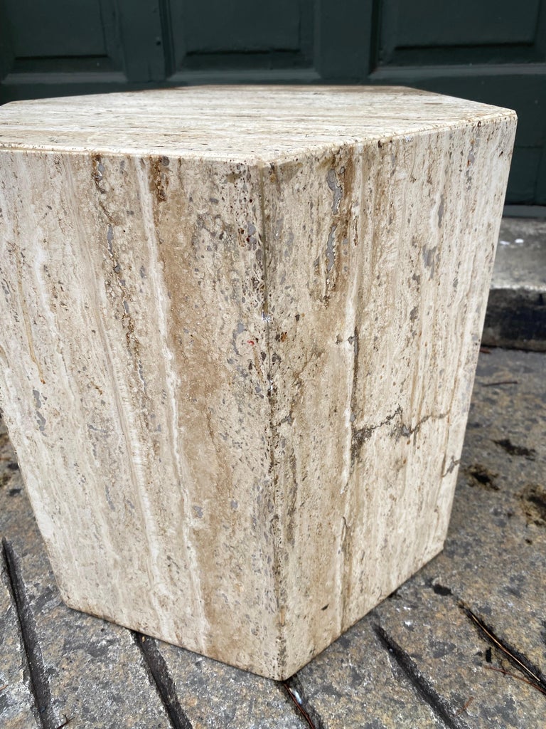 Hexagon Travertine Cube For Sale at 1stDibs
