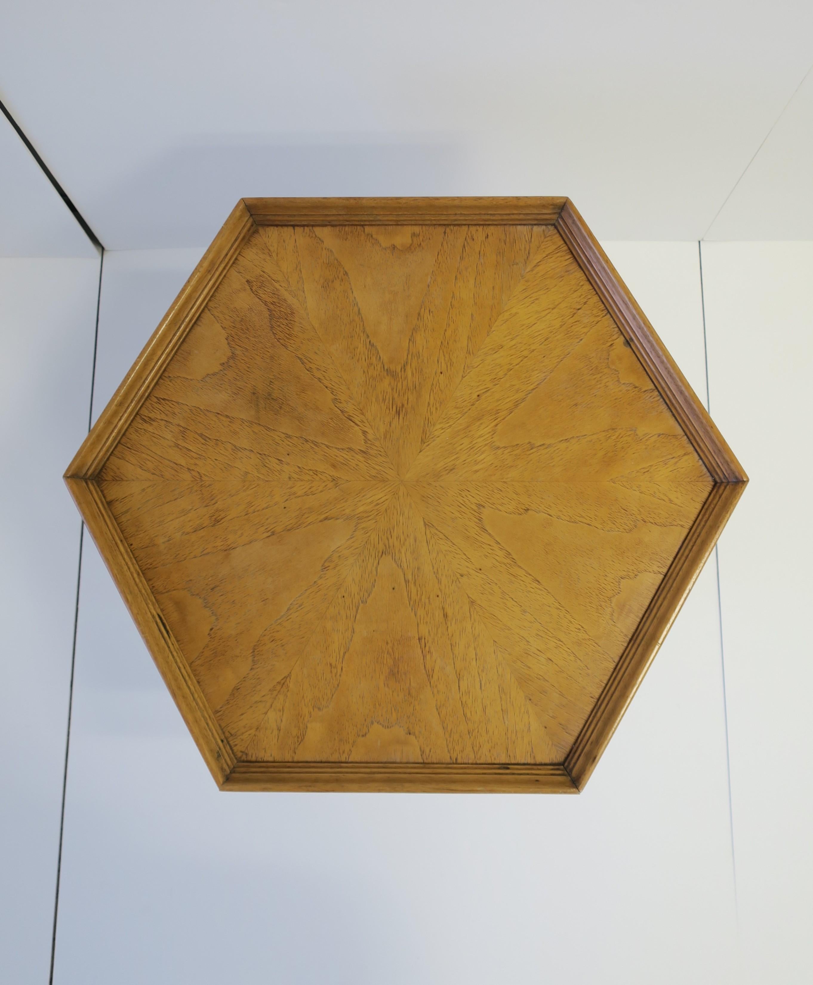 Hexagon Wood Side or End Table Esperanto by Drexel 3