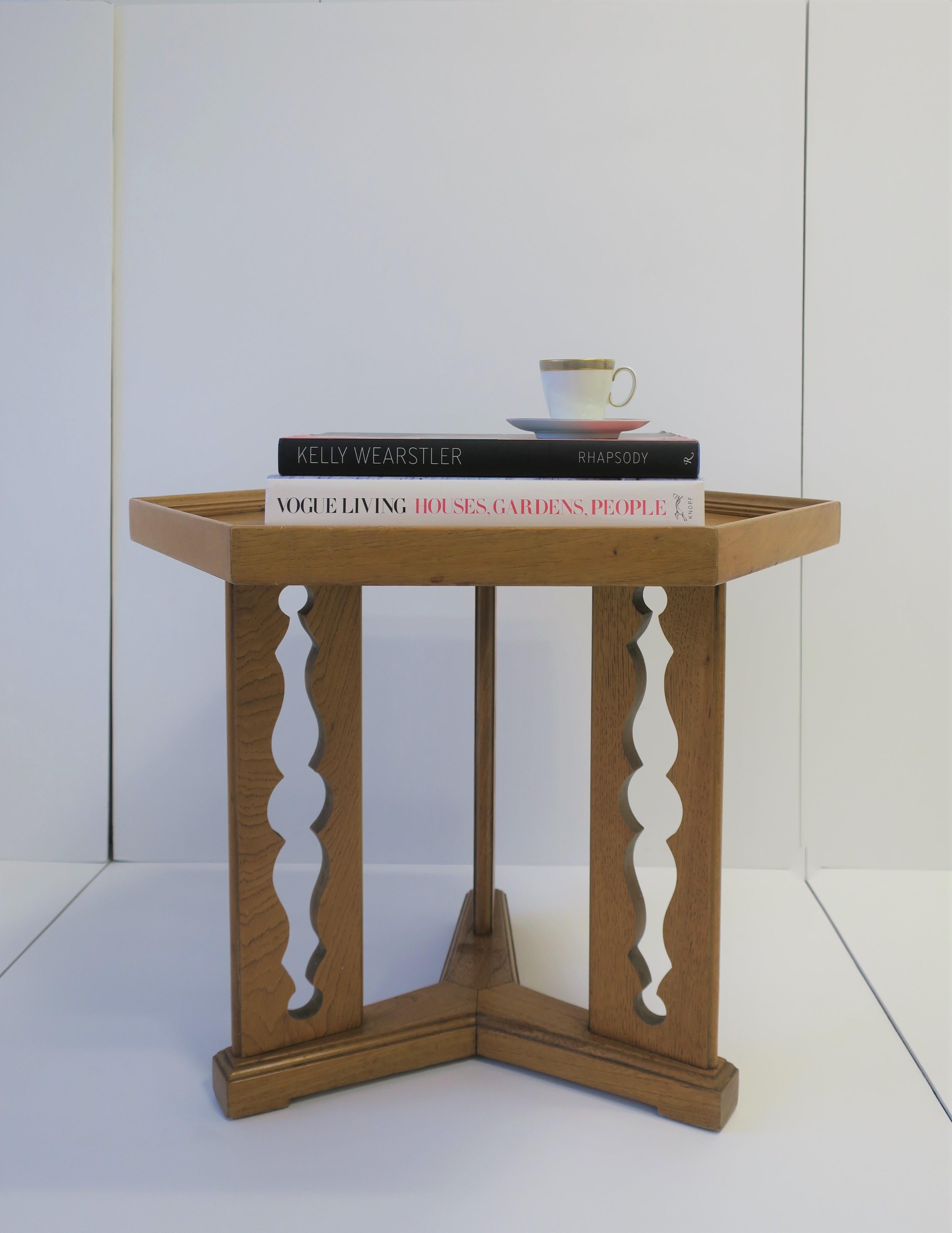 Hexagon Wood Side or End Table Esperanto by Drexel 6