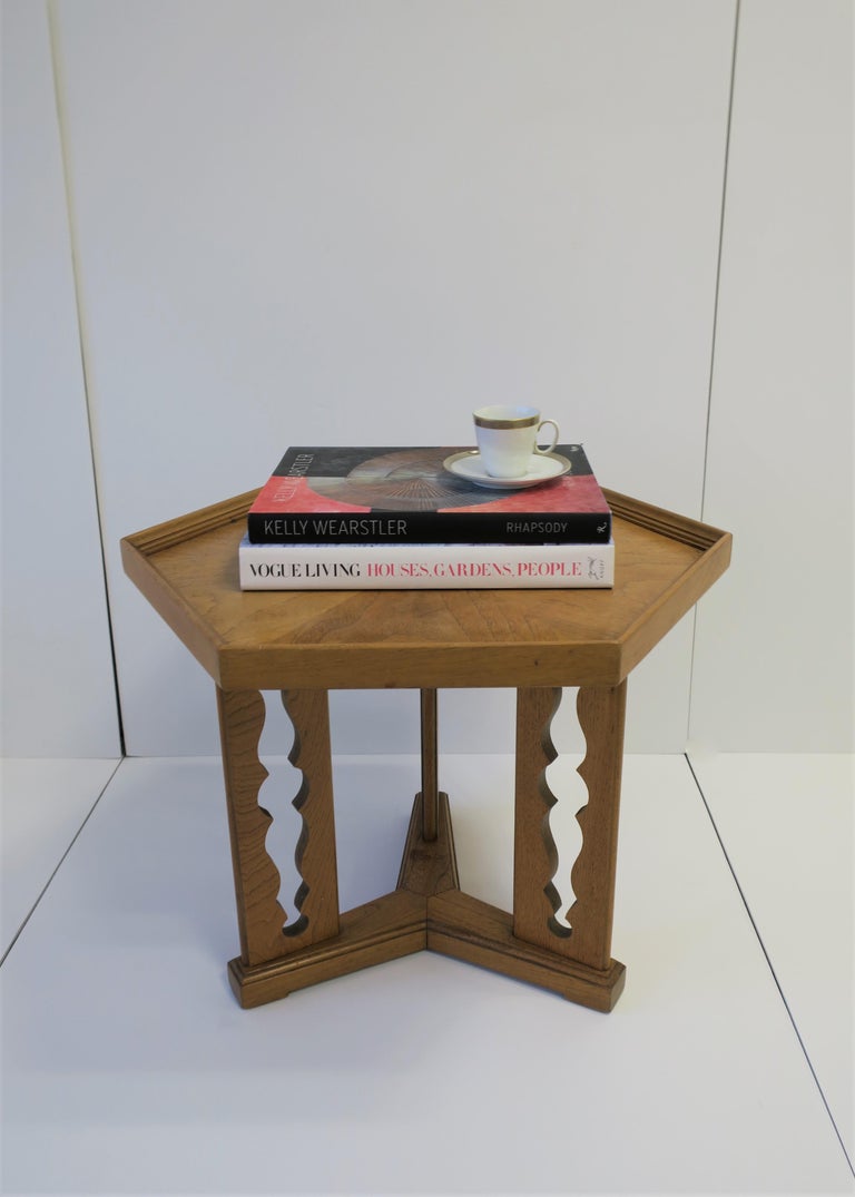 patio end tables big lots clearance on Hexagon Wood Side Or End Table Esperanto By Drexel For Sale At 1stdibs