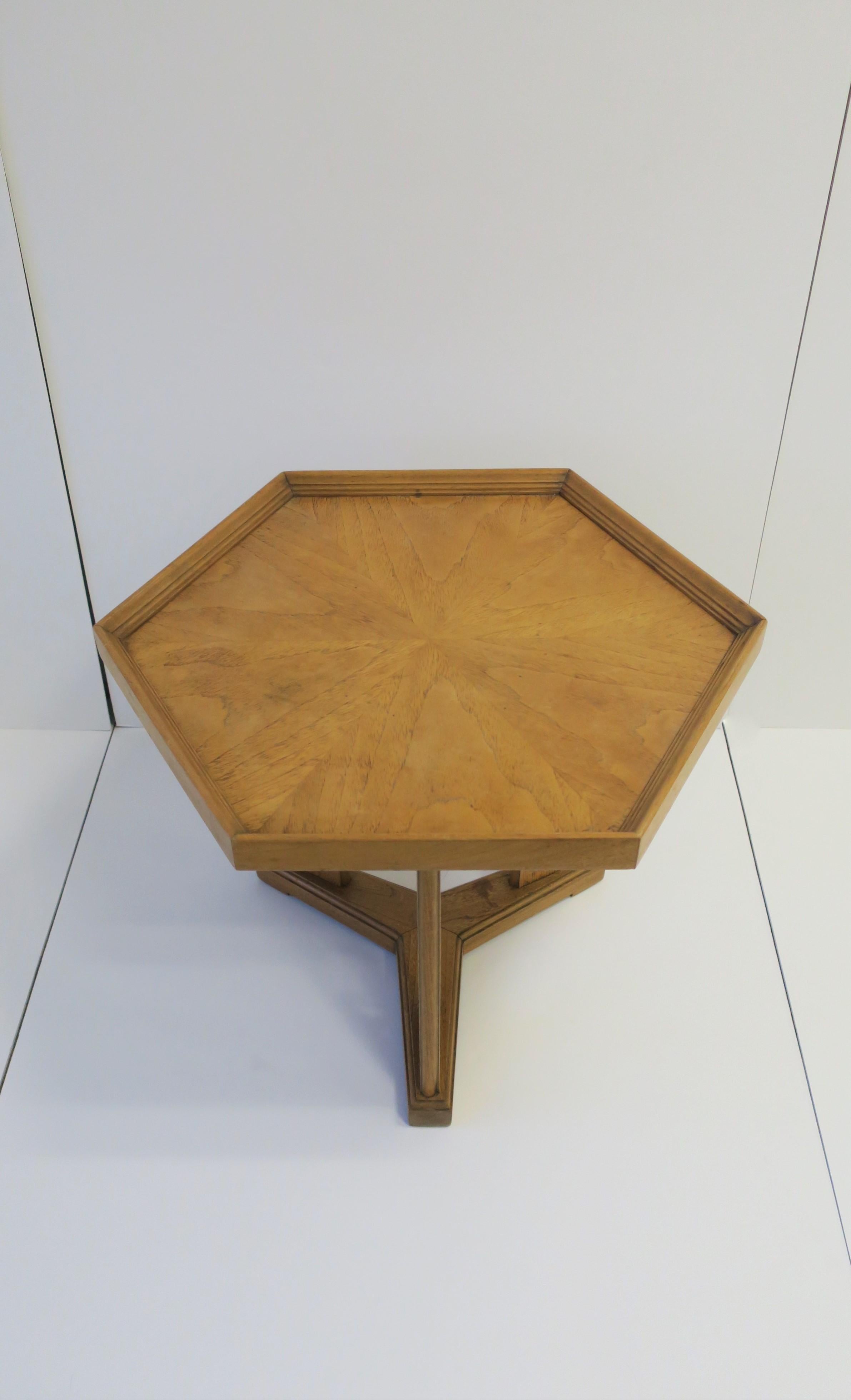American Hexagon Wood Side or End Table Esperanto by Drexel