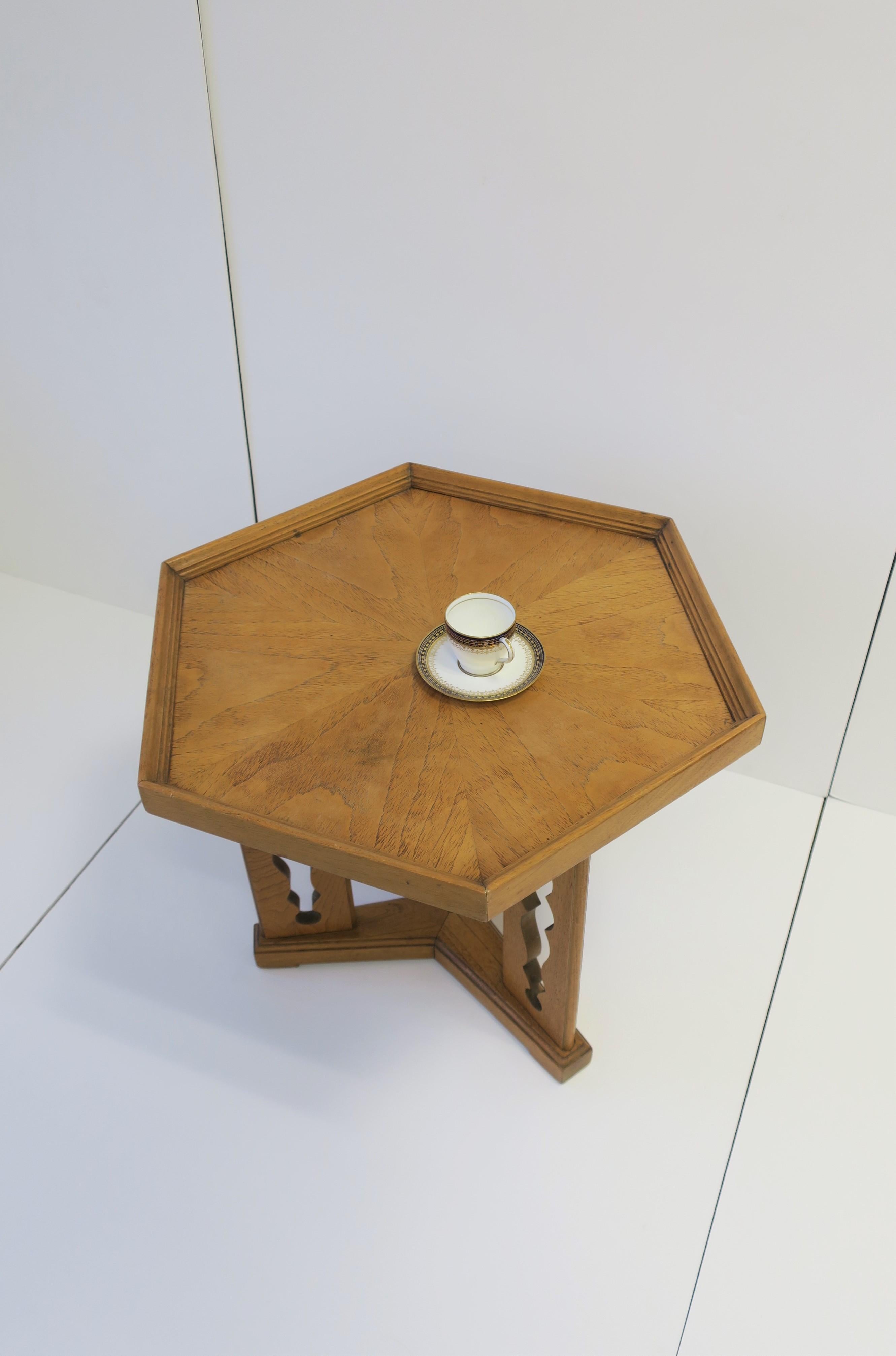 20th Century Hexagon Wood Side or End Table Esperanto by Drexel