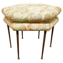 Hexagonal Asian Style Foot Stool Ottoman Ca. 1950s