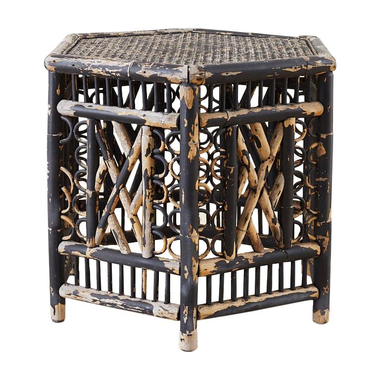 Hexagonal Bamboo Brighton Chinese Chippendale Drink Table