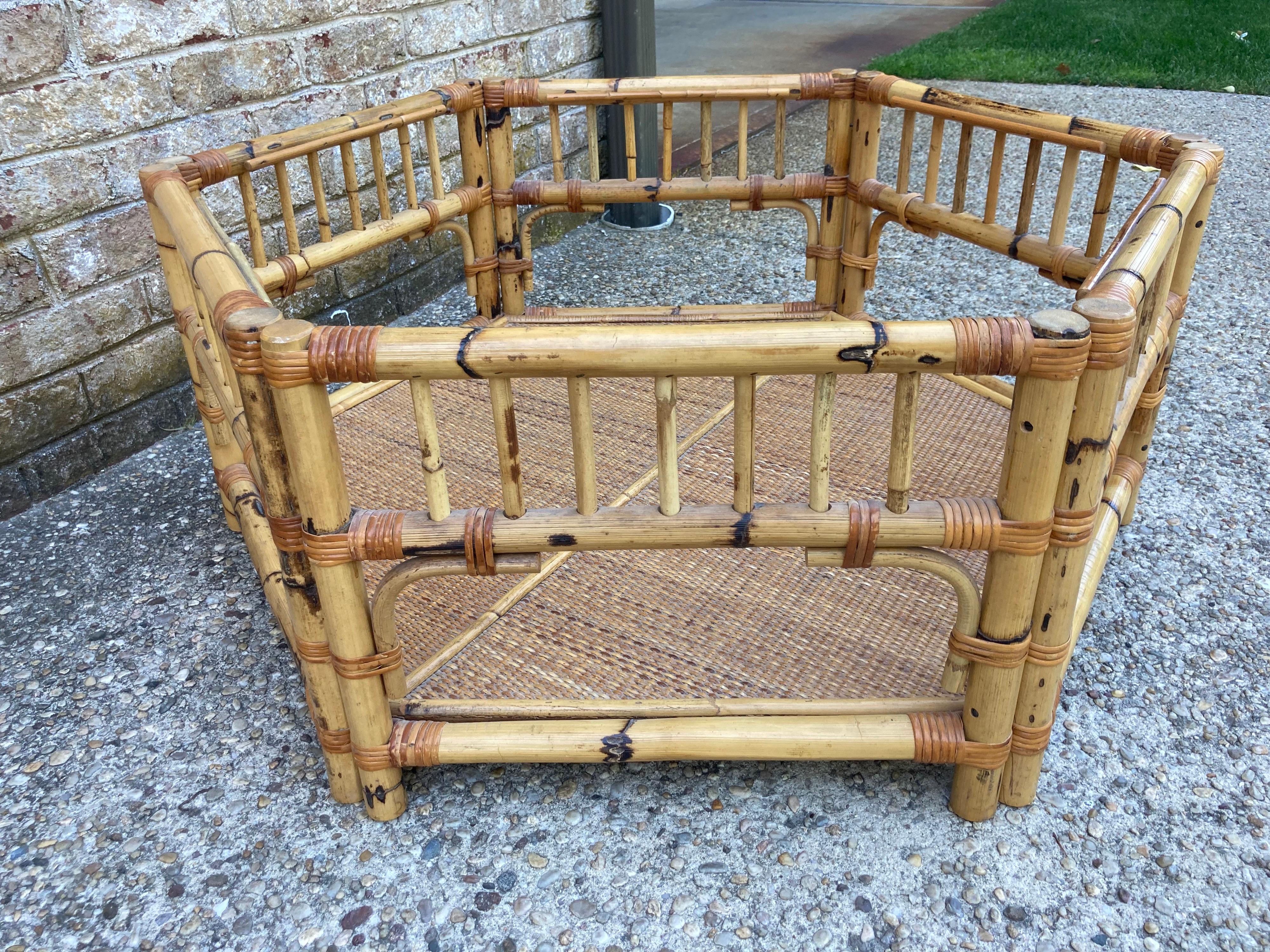 Hexagonal Bamboo Coffee Table For Sale 1