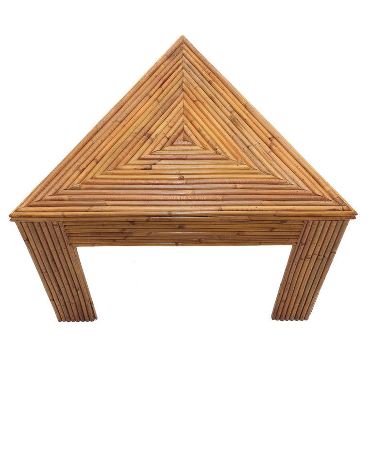 Hexagonal Bamboo Table with Six Triangular Individual Elements For Sale ...