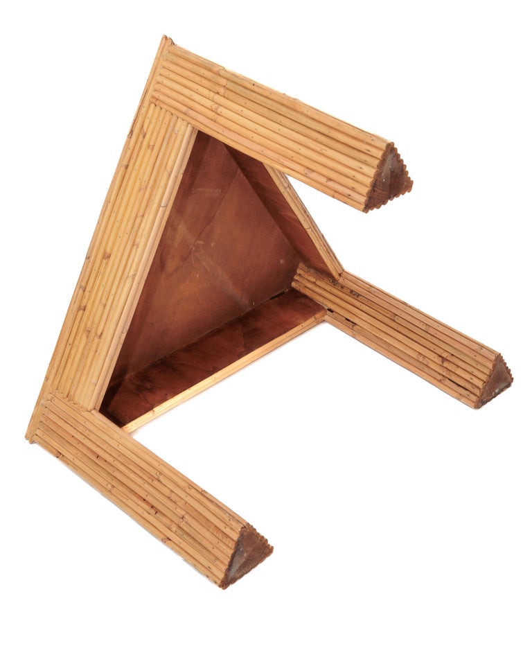 Hexagonal Bamboo Table with Six Triangular Individual Elements For Sale ...