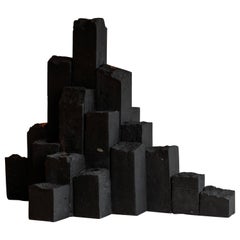Hexagonal Black Basalt Columns Decorative Object by Andres Monnier