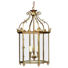 Hexagonal Brass Hall Lantern