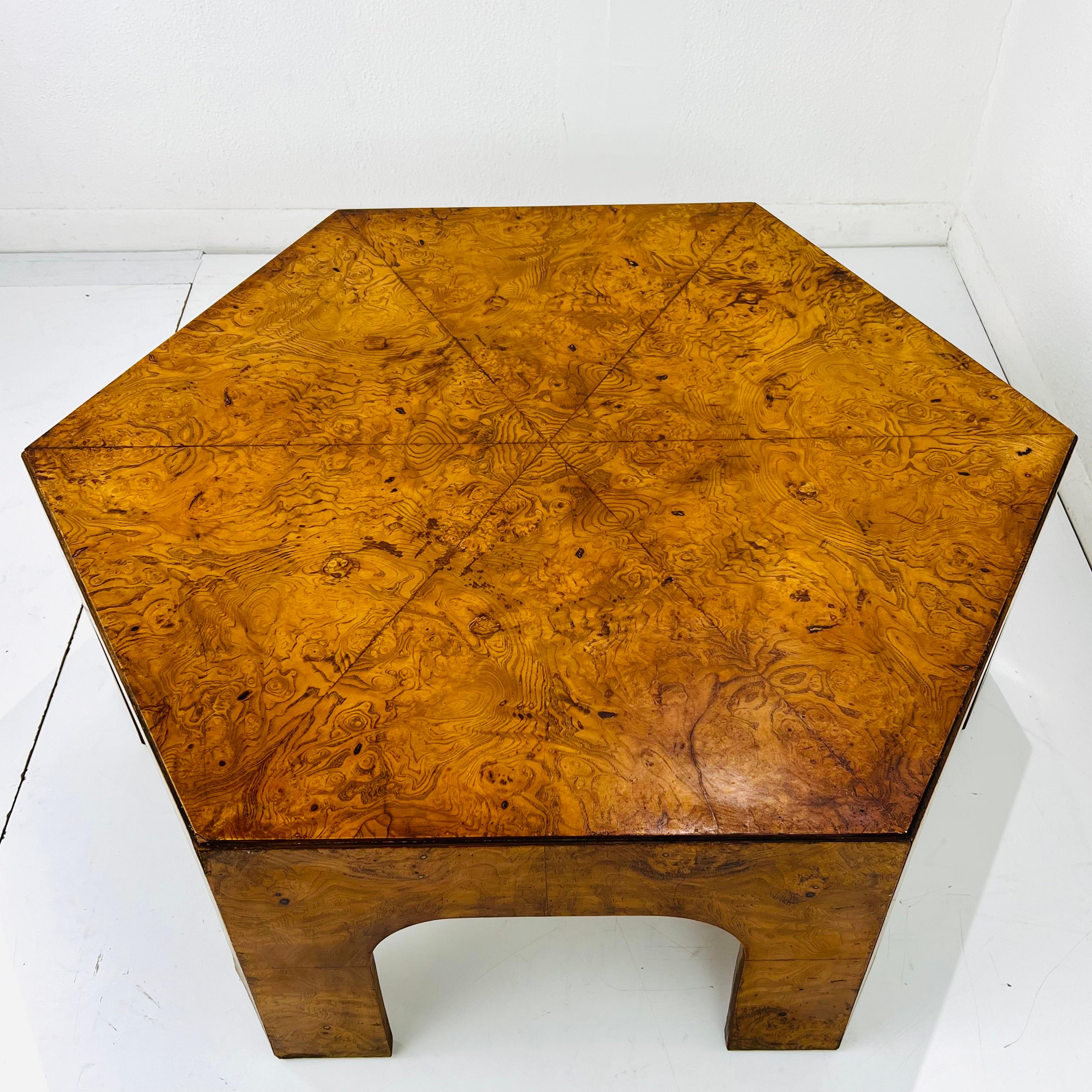 Hexagonal Burl Coffee Table by Lane 9