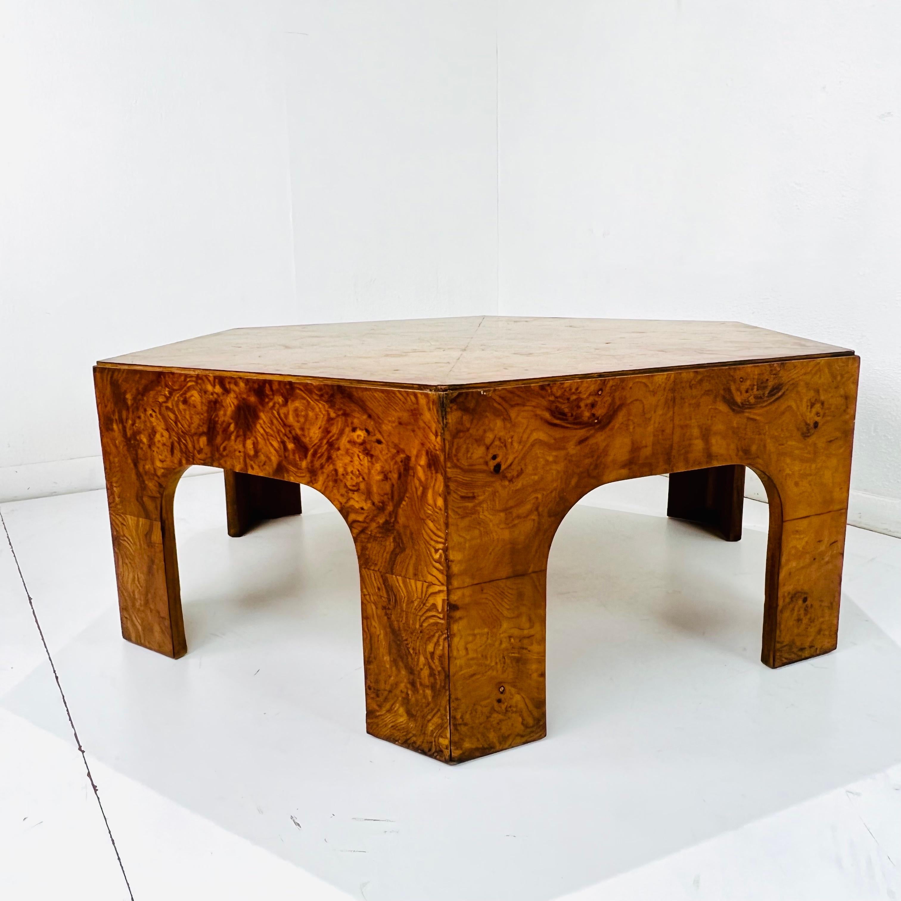 North American Hexagonal Burl Coffee Table by Lane