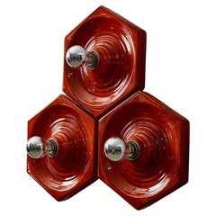 Hexagonal Ceramic Wall Lamp by Hustadt Leuchten, 1970s