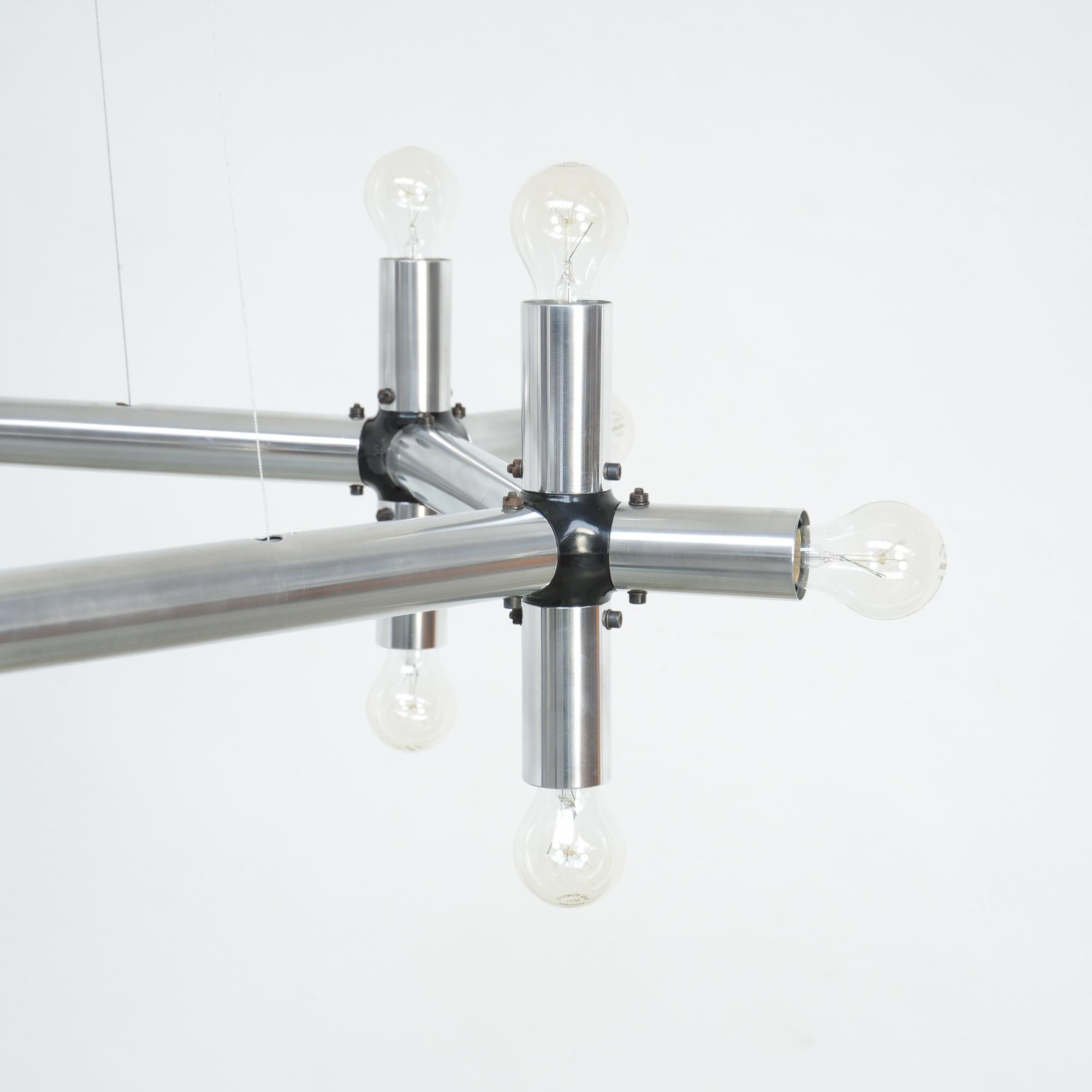 Hexagonal Chandelier by Robert Haussmann for Swiss Lamps International, 1965 1