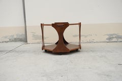Hexagonal Coffee Table, Italy, 1970s trolley trolley brutalist walnut