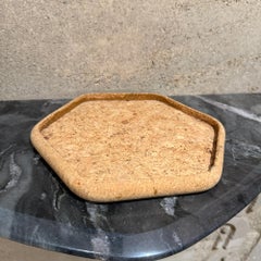 Hexagonal Cork Coaster Small Tray Vintage Modern