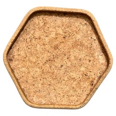 Hexagonal Cork Coaster Small Tray Vintage Modern