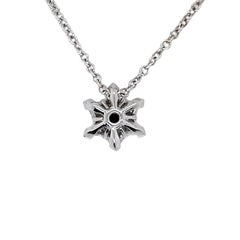 Hexagonal Cut Blue Sapphire & Diamond Pendant in 18k White Gold