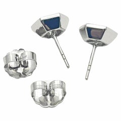 Hexagonal Diamond Mosaic 18k White Gold Stud Earrings