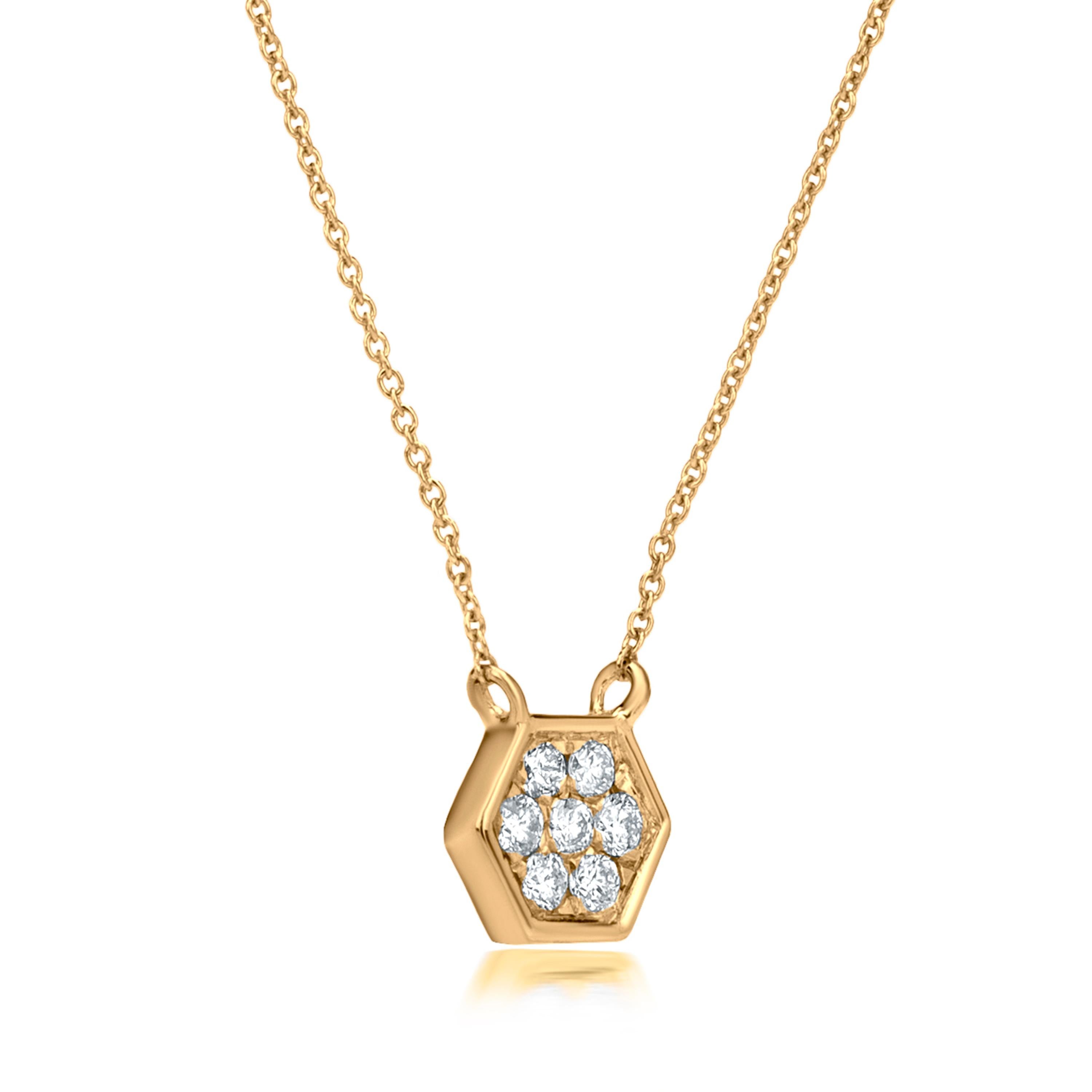 hexagon diamond necklace