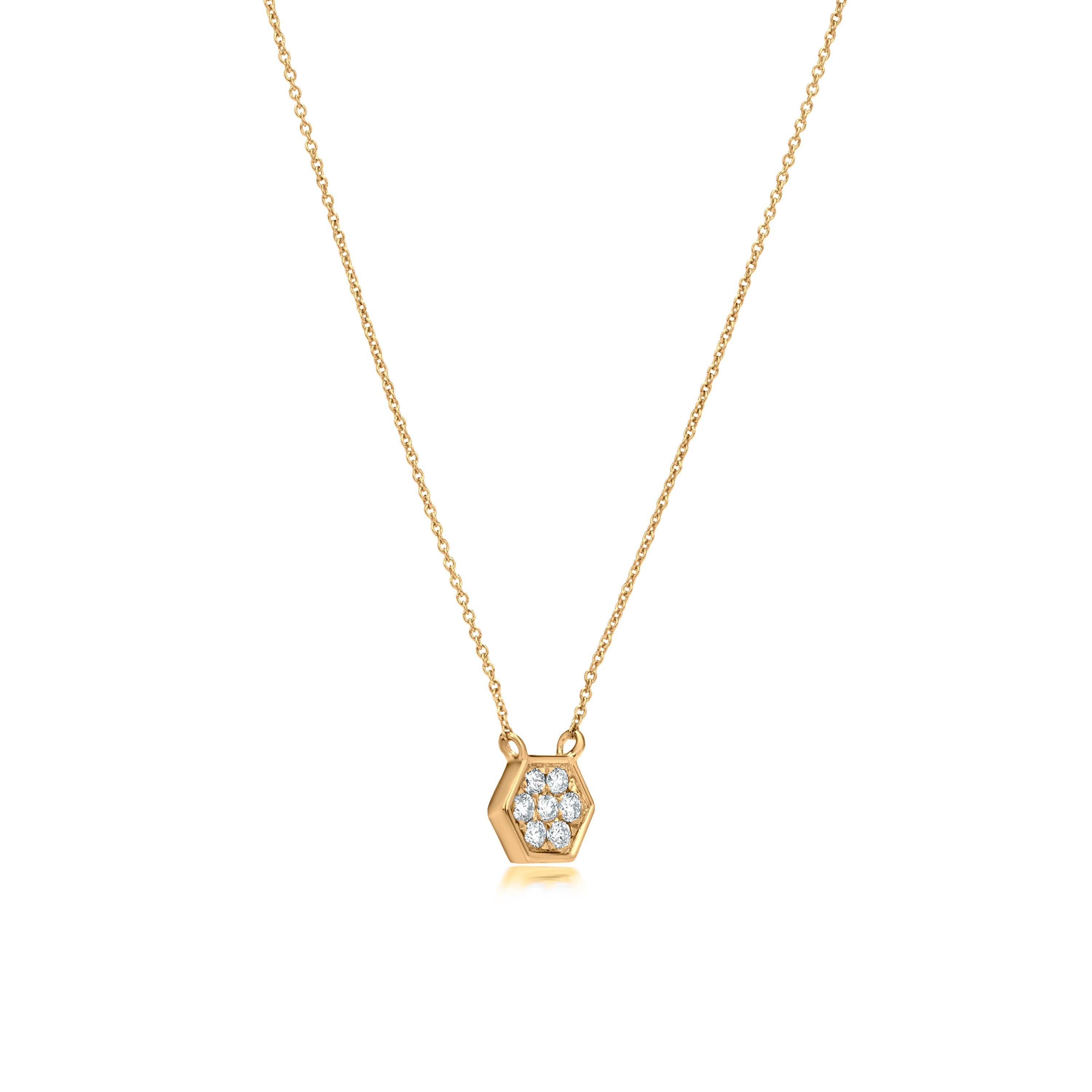 gold hexagon pendant