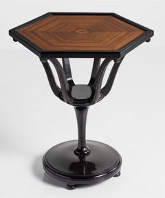 Hexagonal Ebonised Table, England, 20th Century