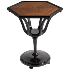 Hexagonal Ebonised Table, England, 20th Century