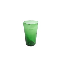 Hexagonal Empoli Glass Vase, 1950s