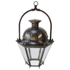 Hexagonal French Copper and Brass Lantern